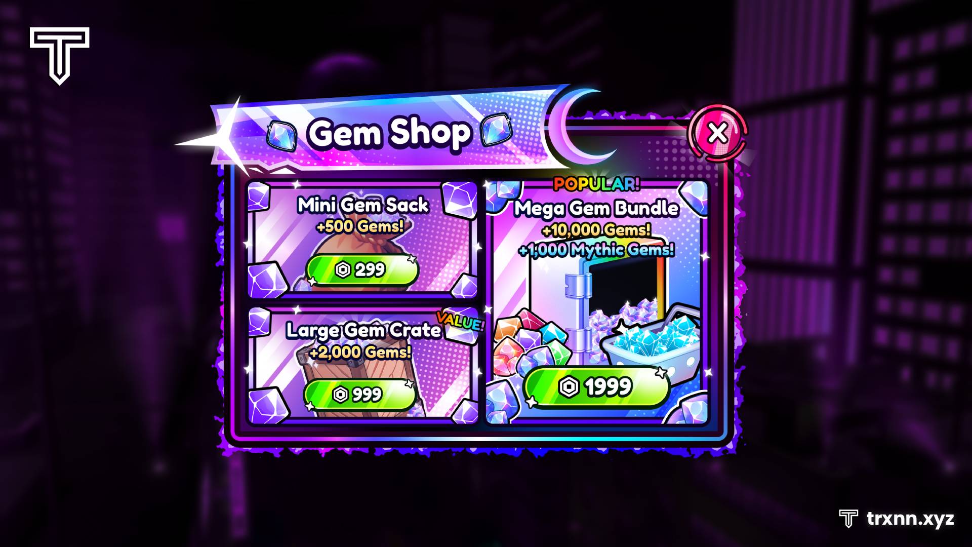 Gem Shop UI